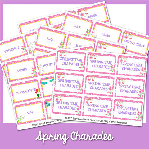 Springtime Charades Cards