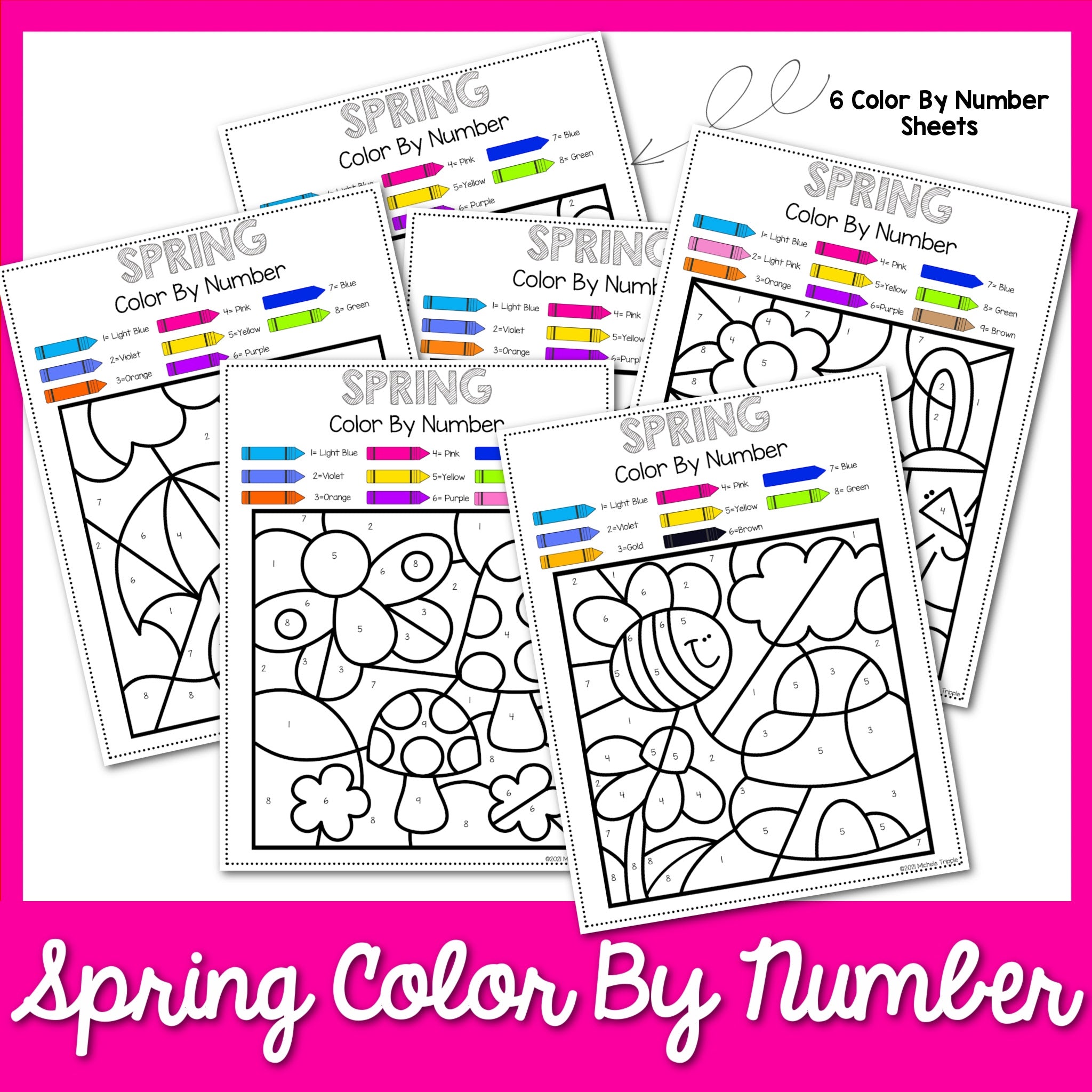 Spring Color By Numbers
