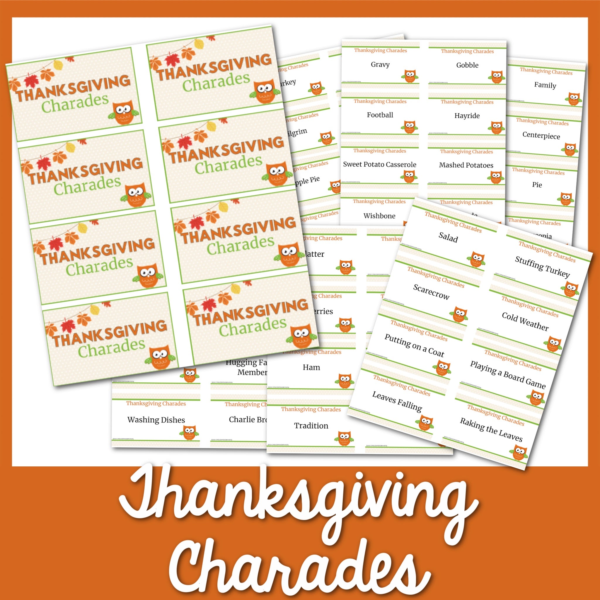 Over 200+ Thanksgiving Charades