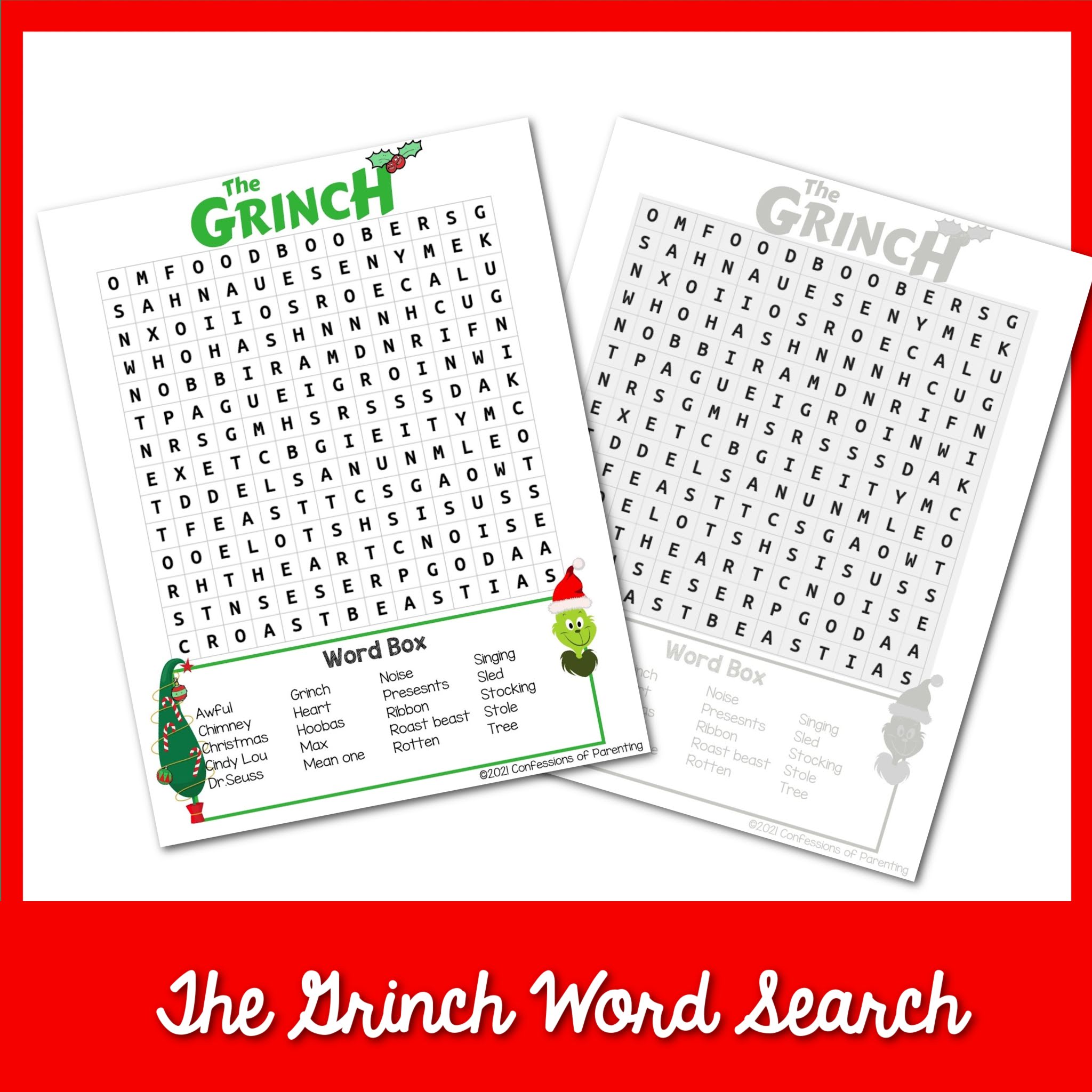Grinch Word Search