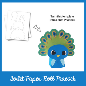 Toilet Paper Roll Peacock Craft Template