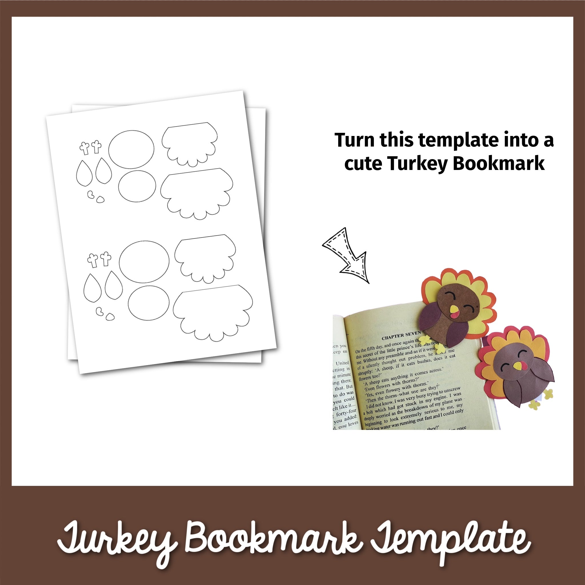 turkey bookmark turkey bookmark craft template