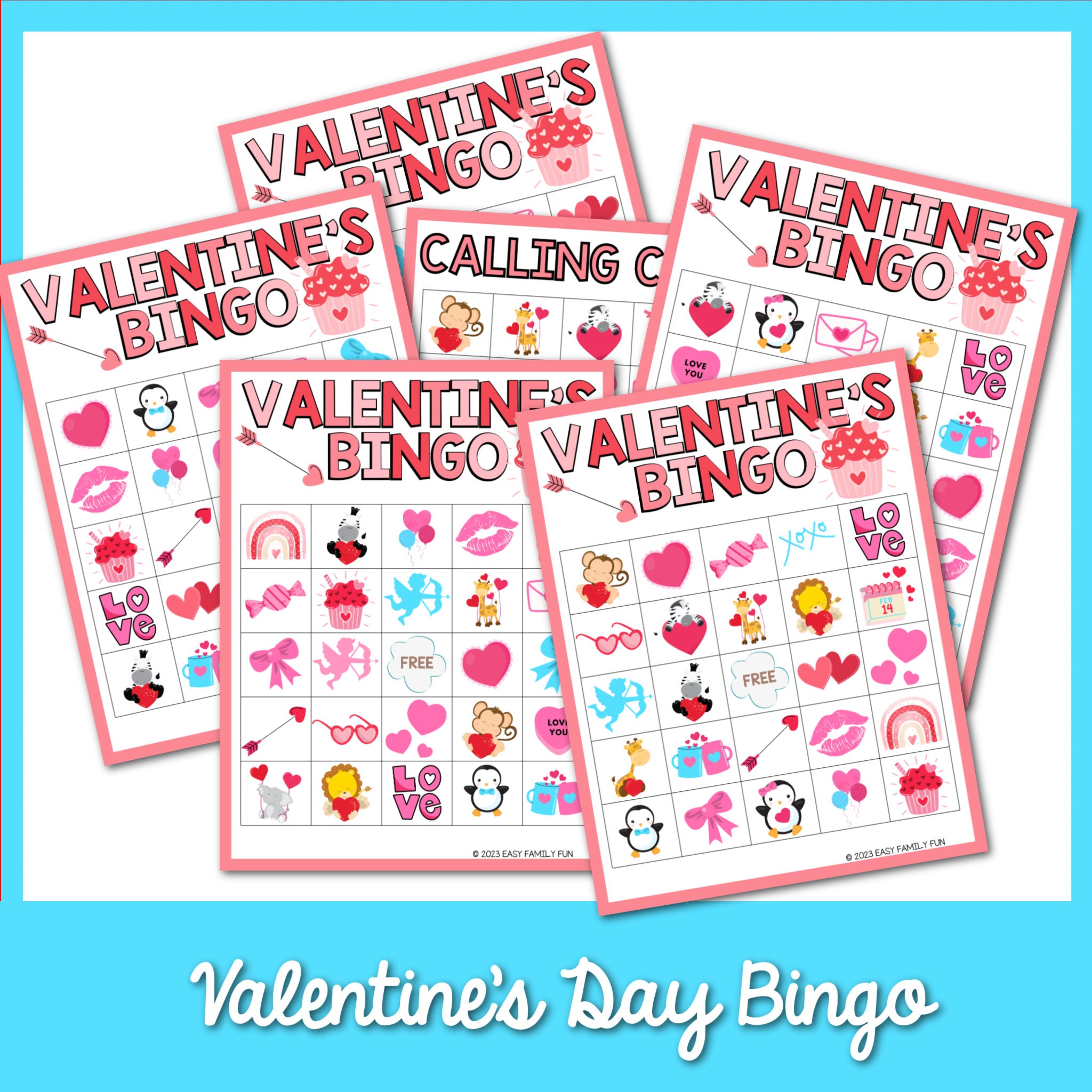 Valentine's Bingo Game Cards