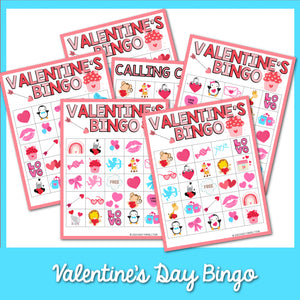 Valentine's Bingo Game Cards