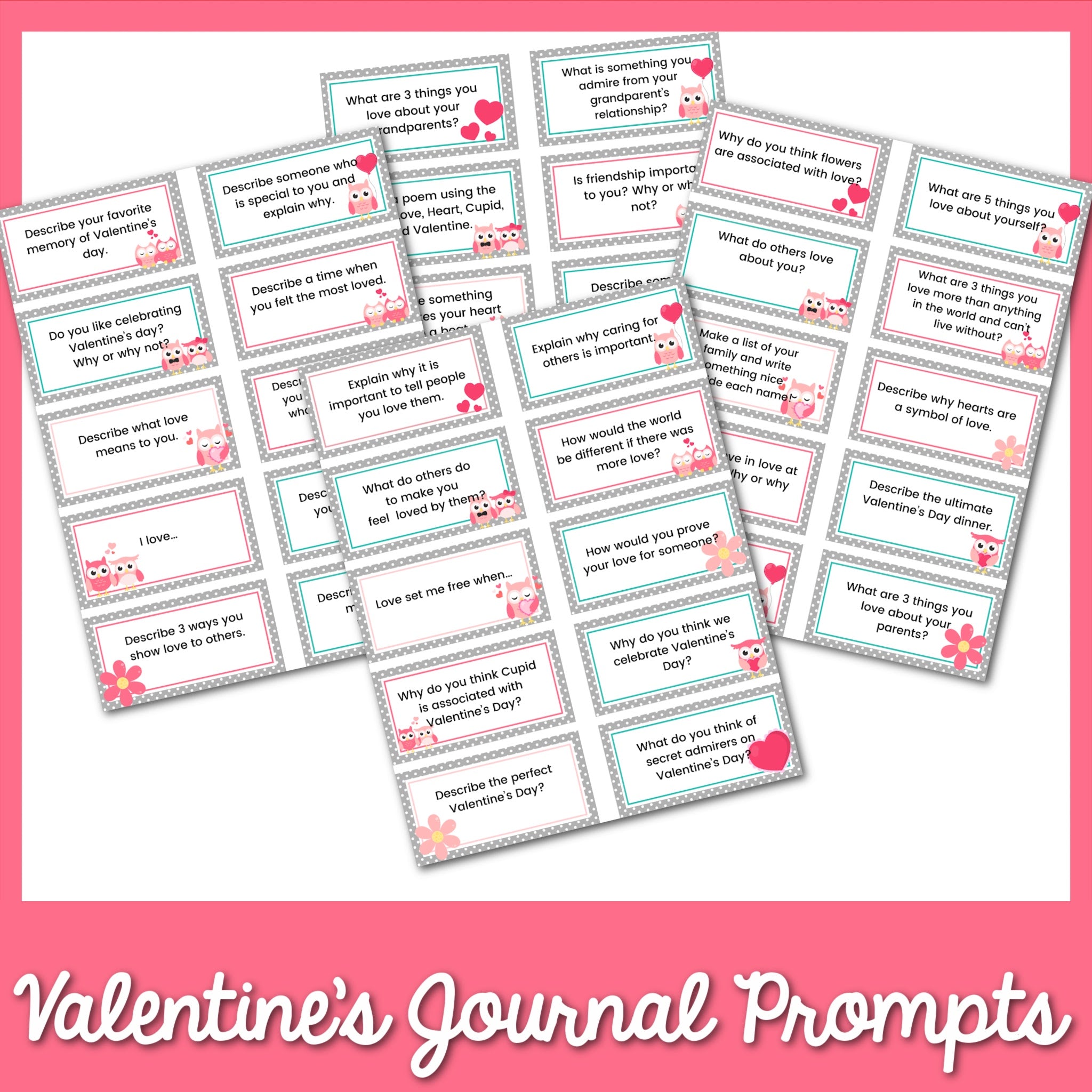 Valentine's Journal Prompts for kids