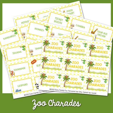 50+ Zoo Charades Ideas + Printable Cards